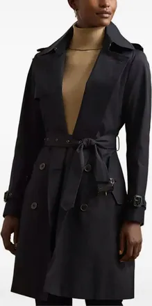 Lauren Ralph Lauren double-breasted belted trench coat - women - Polyester/Cotton/Polyester - S - Blue