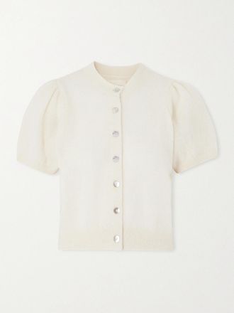 D&ocirc;en Cardigan In Misto Alpaca Con Arricciature Anisa - Avorio