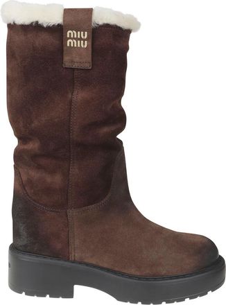 Miu Miu Schoenen, Dames, Bruin, 36 EU, Su&egrave;de, Stivaletti