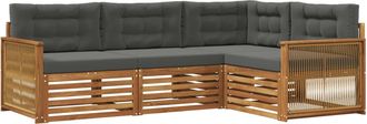 vidaXL Conjunto De Sof&aacute;s De Exterior 4 Uds. Natural Y Antracita Vidaxl