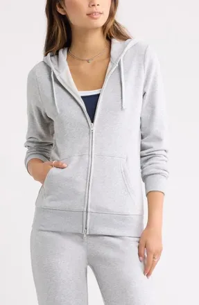 BP. Slim Fit Zip Hoodie in Grey Soft Heather at Nordstrom, Size Xx-Small
