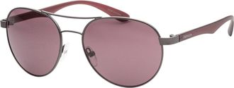 Calvin Klein roze matte zonnebril met metalen montuur en grijs montuur