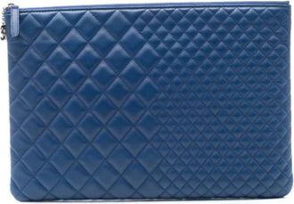 Chanel Pre-owned Clutches, female, Blue, Size: ONE SIZE Pre-owned Leather Clutch