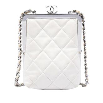 Chanel Pre-owned Mini Bags, female, White, Size: ONE SIZE Pre-owned Vintage Quilted Mini Crossbody