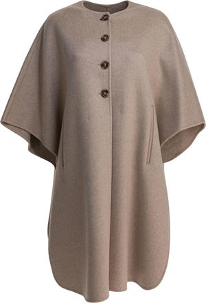 Max Mara Womens Cashmere Midi Cape - Tan - Size Medium