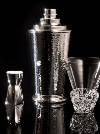Pampaloni Silver-Plated Hammered Cocktail Shaker