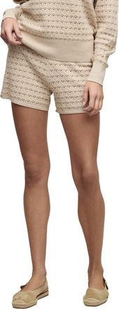 Barefoot Dreams Heathered Cotton Tulip Pointelle Lounge Shorts in Heather Stone at Nordstrom, Size X-Small