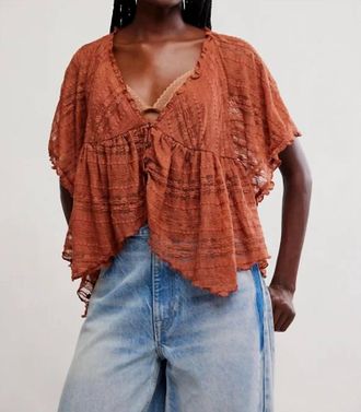 Free People Lace In Your Dreams Top In Toasted Cocoa