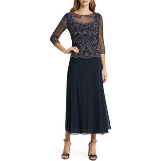 Pisarro Nights Beaded Cocktail Dress in Navy 410 at Nordstrom, Size 2 P