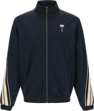 Palm Angels Navy Blue Zip Up Sweatshirt