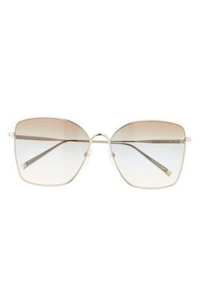 Longchamp Roseau 60mm Gradient Square Sunglasses in Gold/Green/Azure/Camel at Nordstrom