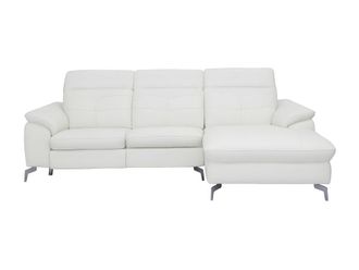 VENTE-UNIQUE.COM Sof&aacute; rinconera piel blanco