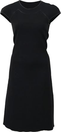 Bottega Veneta Midi-jurk met kapmouwen en A-lijn - Zwart