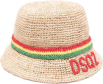 Dsquared2 interwoven raffia bucket hat - men - Raffia - S - Neutrals
