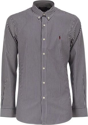 Polo Ralph Lauren Overhemden, Heren, Blauw, S, Katoen, Gestreepte Button-Down Overhemd