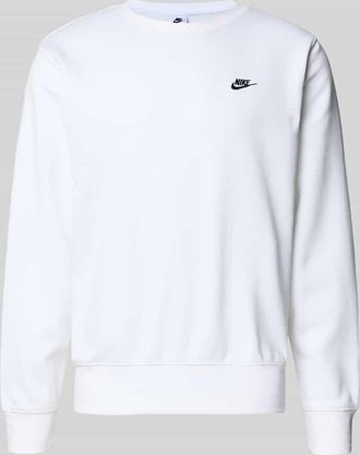 Nike Sweatshirt mit Label-Stitching und Rundhalsausschnitt in Weiss, Gr&ouml;&szlig;e XXL