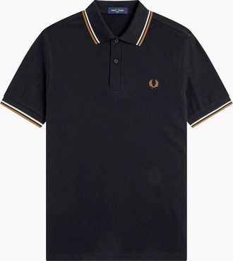 Fred Perry Mens Fred Perry Twin Tipped Fred Perry Polo Shirt - Black - Size: 38