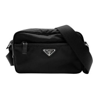 Prada Pre-owned Cross Body Bags, female, Black, Size: ONE SIZE Pre-owned Vintage Nylon Shoulder Bag