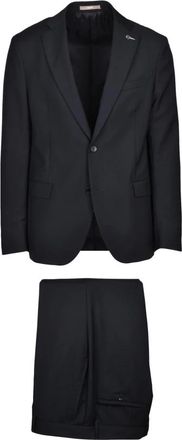 Paoloni Single Breasted Suit - Heren - Business pakken - Zwart - S - Wol - Kostuums