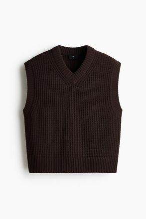 H&M Regular Fit Sweater Vest in Dark Brown at Nordstrom, Size Xx-Large