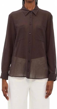Marella Orzo Button Down Blouse In Dark Brown