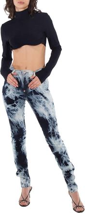 Philipp Plein Philipp Plein Bleached Denim High-Waist Jeggings