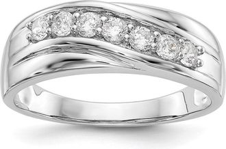Diamond2Deal 14k Gold Lab Grown Diamond Wedding Band Ring 1/2Ct Clarity- VS Color- G-H