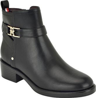 Tommy Hilfiger Idala Faux Leather Bootie in Black at Nordstrom, Size 7.5