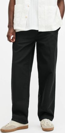 AllSaints Cotton Hanbury Linen Blend Relaxed Fit Trousers, Size: XS