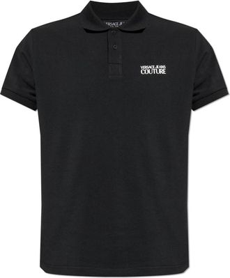 Versace Jeans Couture Polo met gedrukt logo - Heren - Polos - Zwart - S - Katoen - Tops