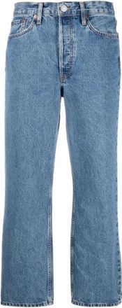 Re/Done Straight Fit Jeans, female, Blue, W27, Vintage 90s Crop Low Slung Trousers