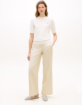 Tommy Hilfiger Womens Lightweight Twill Straight Leg Pant - Casablanca - XXS