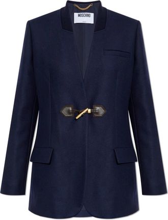 Moschino Wollen blazer - Dames - Blazers - Blauw - M - Wol - Jassen
