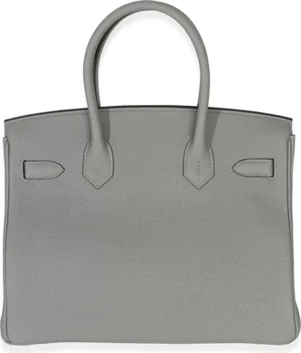 Herm&egrave;s Mens Gris Mouette Togo Birkin 30 Phw Gray Leather Handbag Bag