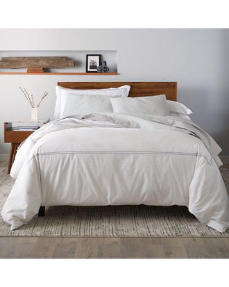 Ella Jayne Home Luxury Down Comforter & Duvet Cover 4-Piece Bundle: White Down Comforter, Satin Stitch Duvet Cover