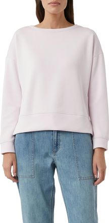 Comma Sweatshirt unifarben, casual, relaxed fit, Materialmix, Rundhals