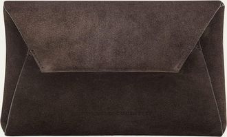 Brunello Cucinelli Suede Envelope Flap Clutch Bag