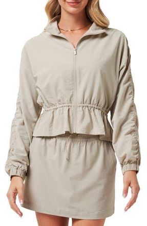 Travis Mathew Timeless Breezeblend Peplum Jacket in Island Fossil at Nordstrom Rack, Size X-Large