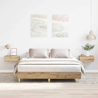 Berkfield Home Bed Frame No Mattress Artisan Oak 150x200 cm King Size Engineered Wood in Brown