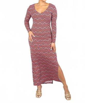 Vertigo Paris Printed Knit Maxi Dress In Red Pattern