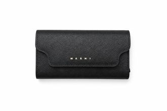 Marni Womens Trunk 6-Hook Leather Key Case In Black