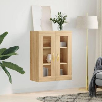 Berkfield Home Wall Mounted Cabinet Sonoma Oak 69.5x34x90 cm in Light Tan