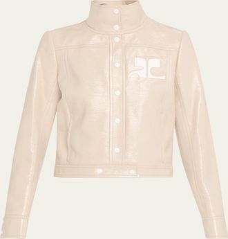 Courrèges Textured Vinyl Crop Jacket