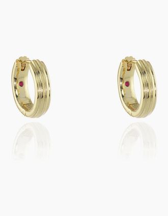 Cachet London Womens Cachet London Rivas Huggie 14mm Gold Hoop