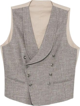Tagliatore Ben waistcoat - men - Virgin Wool/Cotton/Polyamide/Silk/Cashmere/Cotton/Elastane - 52 - Neutrals
