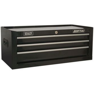 Loops 670 x 315 x 255mm BLACK 3 Drawer MID-BOX Tool Chest Lockable Storage Cabinet