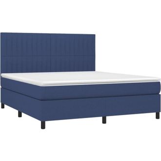 vidaXL Vidaxl - Cama Box Spring Con Colch&oacute;n Tela Azul 180x200 Cm