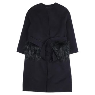 Fabiana Filippi Belted Coats, female, Blue, Size: XS Belted Coats