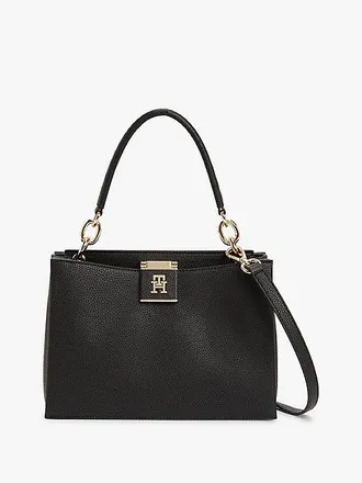 Tommy Hilfiger TH Monogram Pebble Grain Satchel