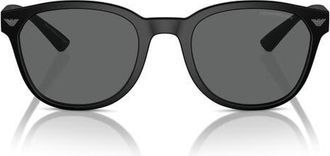 Emporio Armani 53mm Phantos Sunglasses in Matte Black /Dark Grey at Nordstrom
